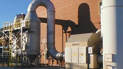 Venturi Scrubbing System Monroe Venturi Scrubber and Cyclonic Separator exhausting a lime kiln.