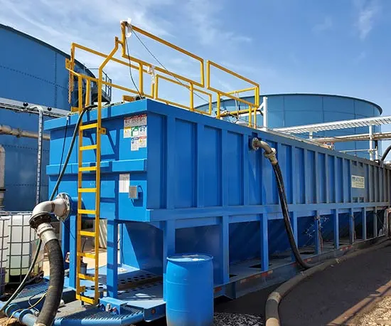 X-Flo Mobile Clarifier bypassing two Circular Clarifiers X-Flo Mobile Clarifier bypassing two Circular Clarifiers during a clarifier rebuild