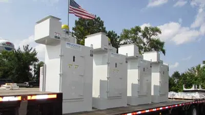 Compact Mist Collectors Compact Mist Collectors for electric vehicle manufacturing ready to ship to an automotive plant.